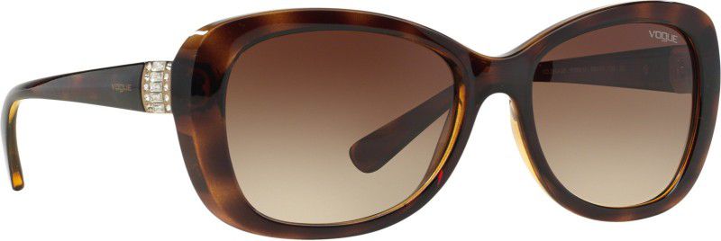 UV Protection Cat-eye Sunglasses (55)  (For Women, Brown)