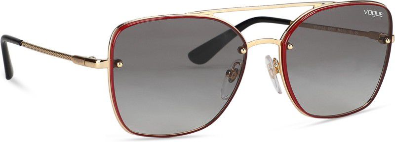 UV Protection Retro Square Sunglasses (56)  (For Women, Grey)