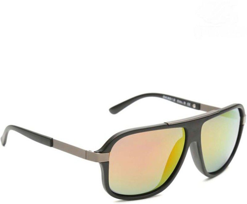 Mirrored Rectangular Sunglasses (Free Size)  (For Men, Multicolor)