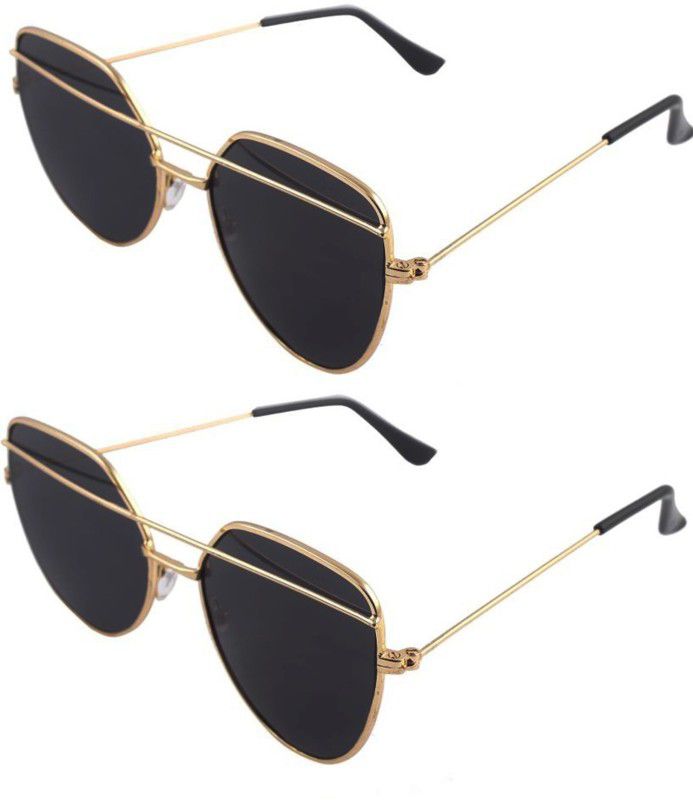 UV Protection Retro Square Sunglasses (Free Size)  (For Men & Women, Black, Black)
