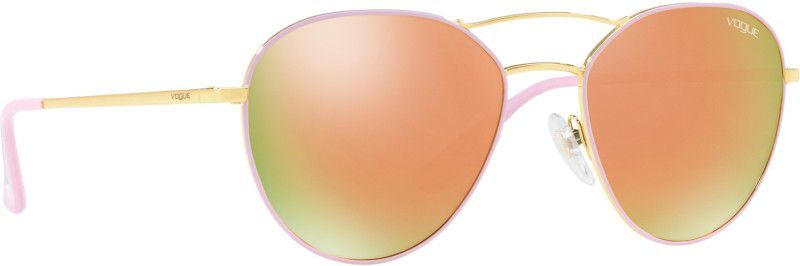 Mirrored Aviator Sunglasses (54)  (For Women, Golden)