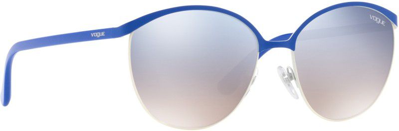 Mirrored Round Sunglasses (57)  (For Women, Silver)
