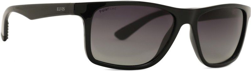 Polarized Wayfarer Sunglasses (58)  (For Men, Grey)