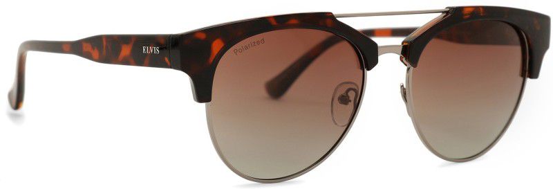 Polarized Clubmaster Sunglasses (53)  (For Boys & Girls, Brown, Grey)