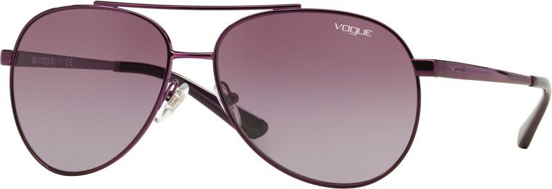 Gradient Aviator Sunglasses (58)  (For Women, Violet)