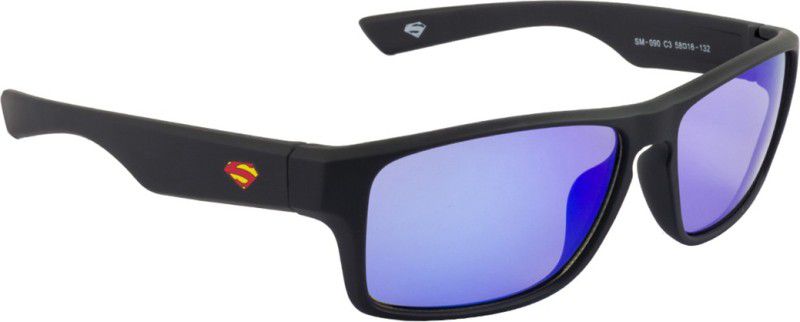 Mirrored Sports Sunglasses (Free Size)  (For Men & Women, Blue)