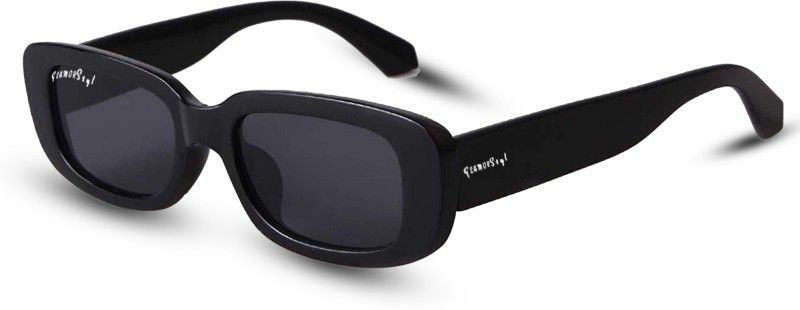 UV Protection, Riding Glasses, Polarized Retro Square Sunglasses (55)  (For Women, Black)