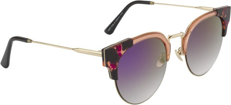 Mirrored Cat-eye Sunglasses (58)  (For Women, Grey, Violet)