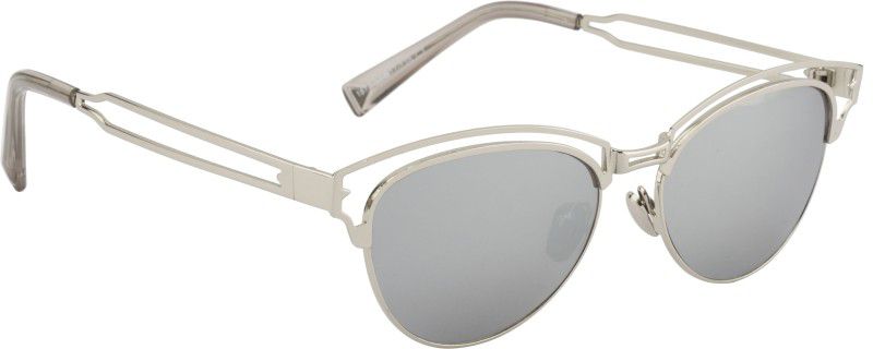 Mirrored Cat-eye Sunglasses (58)  (For Women, Silver)