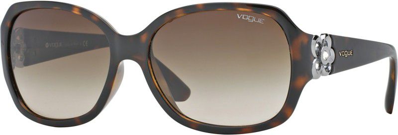 Gradient Retro Square Sunglasses (58)  (For Women, Brown)
