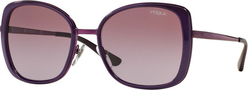Gradient Retro Square Sunglasses (55)  (For Women, Violet)