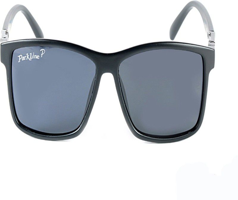 Polarized Rectangular Sunglasses (52)  (For Boys, Black)