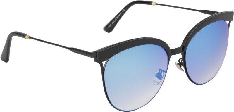 Mirrored Cat-eye Sunglasses (56)  (For Women, Blue)