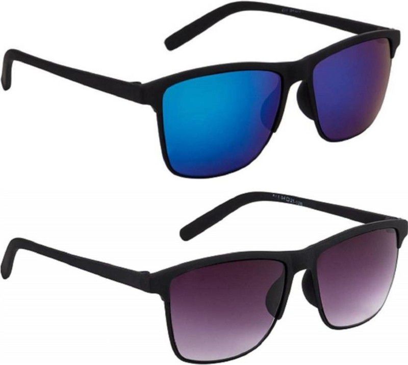 UV Protection Wayfarer Sunglasses (Free Size)  (For Men & Women, Brown, Blue)