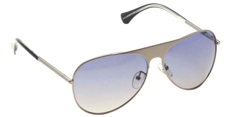 Polarized, Gradient Aviator Sunglasses (55)  (For Men, Blue)