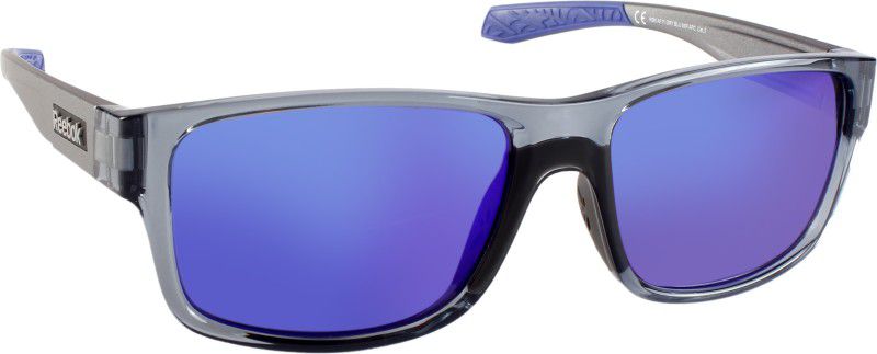 Mirrored Retro Square Sunglasses (57)  (For Men & Women, Blue)
