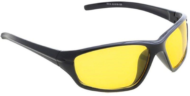 UV Protection Wrap-around Sunglasses (52)  (For Men & Women, Yellow)
