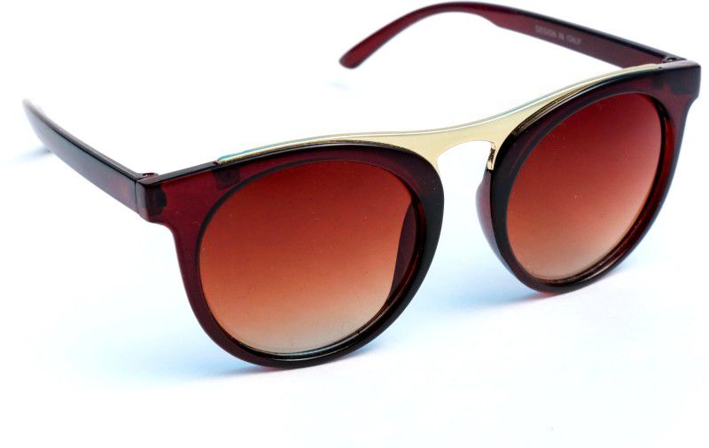 UV Protection Round Sunglasses  (For Men & Women, Brown)