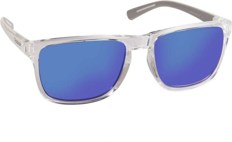 Mirrored Retro Square Sunglasses (55)  (For Men & Women, Blue)
