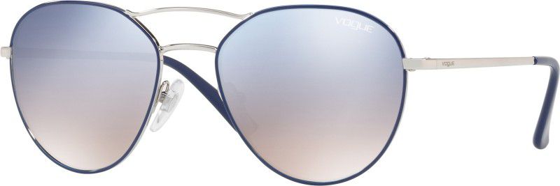 Mirrored Aviator Sunglasses (54)  (For Women, Silver)