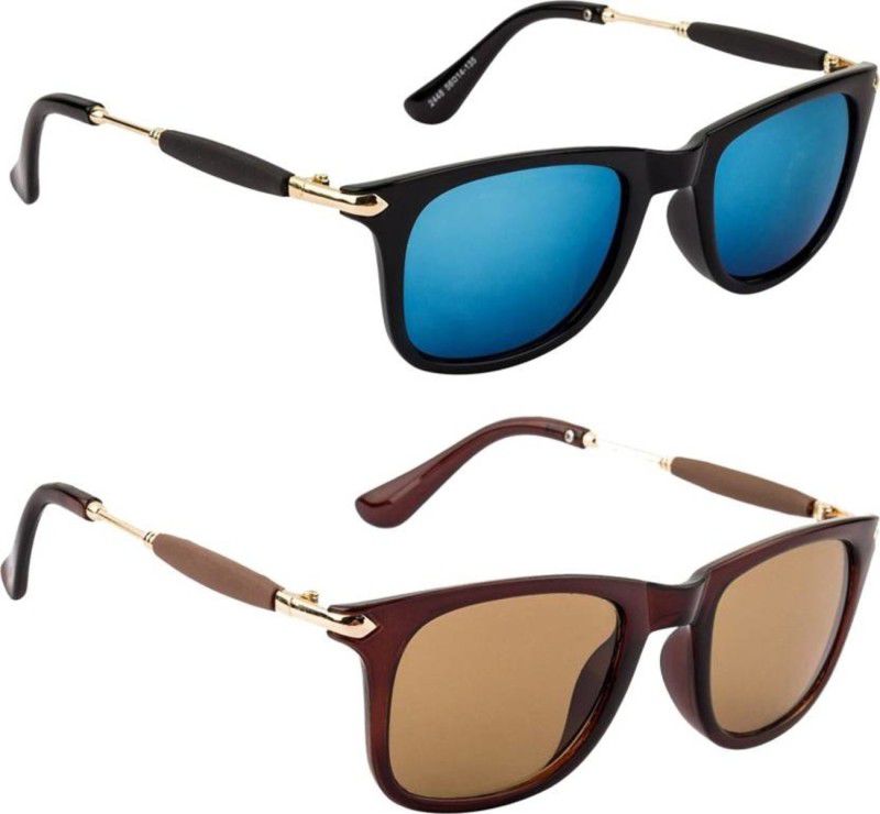 Polarized, Mirrored, Gradient, UV Protection Wayfarer Sunglasses (Free Size)  (For Boys & Girls, Brown, Blue)