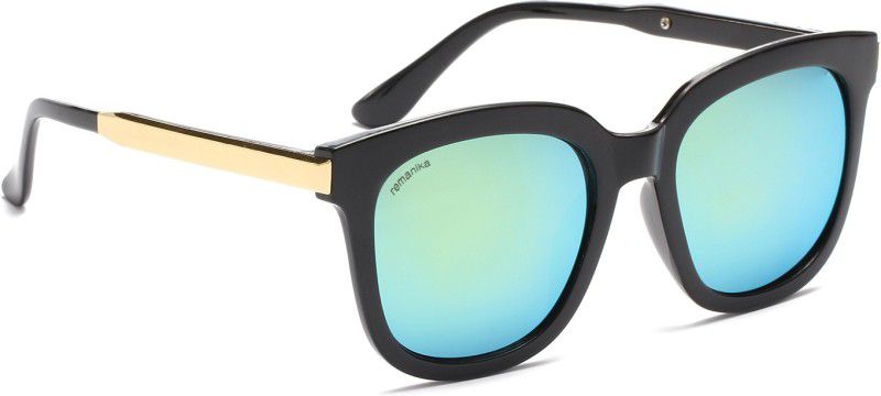UV Protection Rectangular Sunglasses (Free Size)  (For Women, Golden)