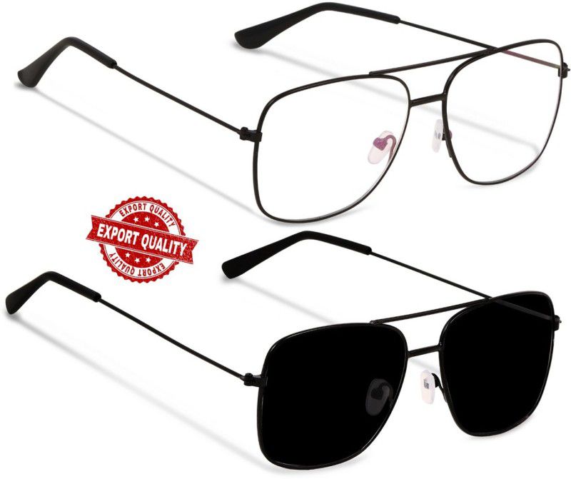 Rectangular Sunglasses  (For Boys & Girls, Black)