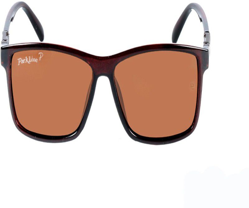 Polarized Rectangular Sunglasses (56)  (For Boys, Brown)