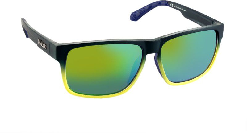 Mirrored Retro Square Sunglasses (59)  (For Men & Women, Green)