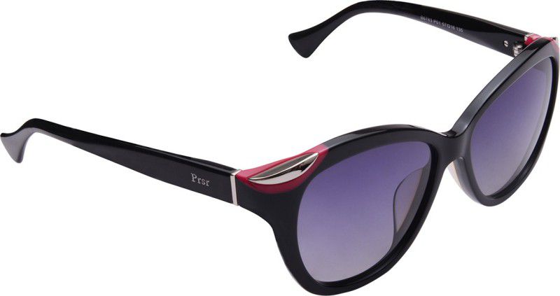 Polarized, Gradient Oval Sunglasses (60)  (For Women, Black)