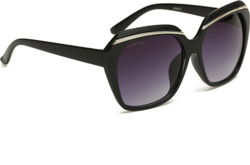 UV Protection Wayfarer Sunglasses (53)  (For Women, Black, Violet)