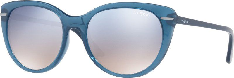 Mirrored Cat-eye Sunglasses (56)  (For Women, Silver)
