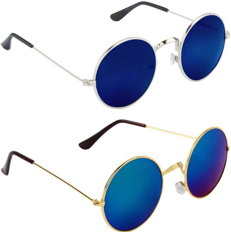Round Sunglasses  (For Men & Women, Blue, Blue)