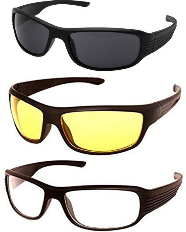 UV Protection Wrap-around Sunglasses (53)  (For Men & Women, Multicolor)