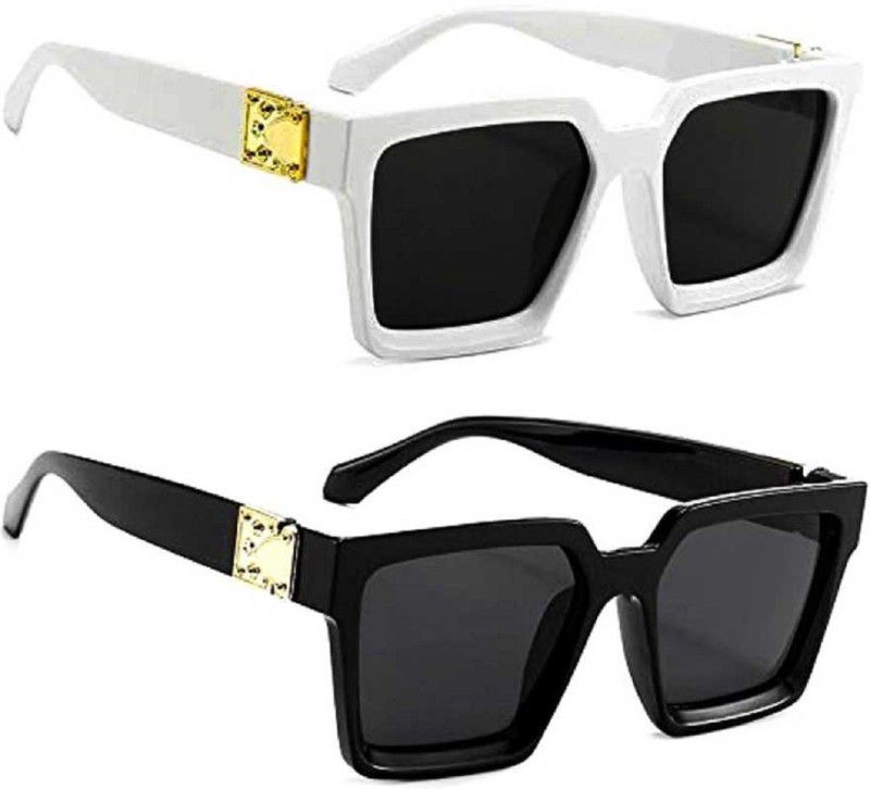 UV Protection Retro Square Sunglasses (54)  (For Boys & Girls, Black)