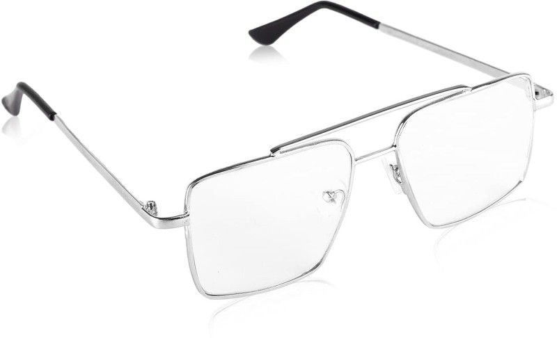 UV Protection Retro Square, Rectangular Sunglasses (51)  (For Men & Women, Clear)