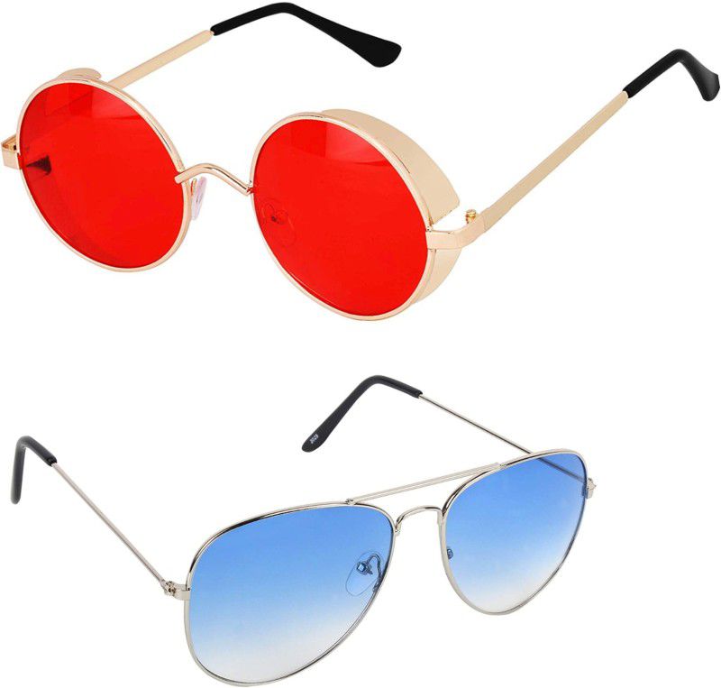 UV Protection, Gradient Round Sunglasses (49)  (For Men & Women, Multicolor)