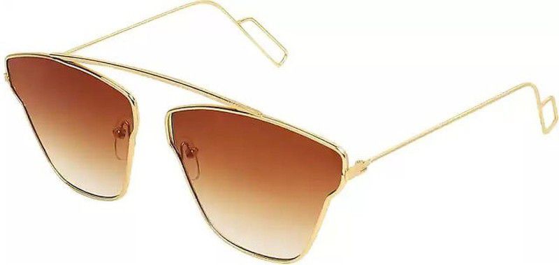Gradient, Polarized Retro Square Sunglasses (15)  (For Men & Women, Brown)