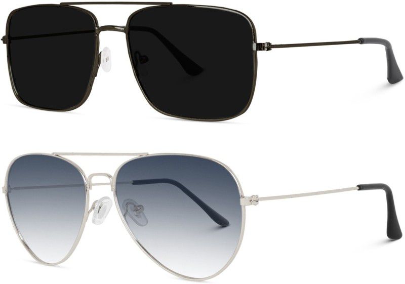 Mirrored Aviator Sunglasses (Free Size)  (For Boys & Girls, Black)