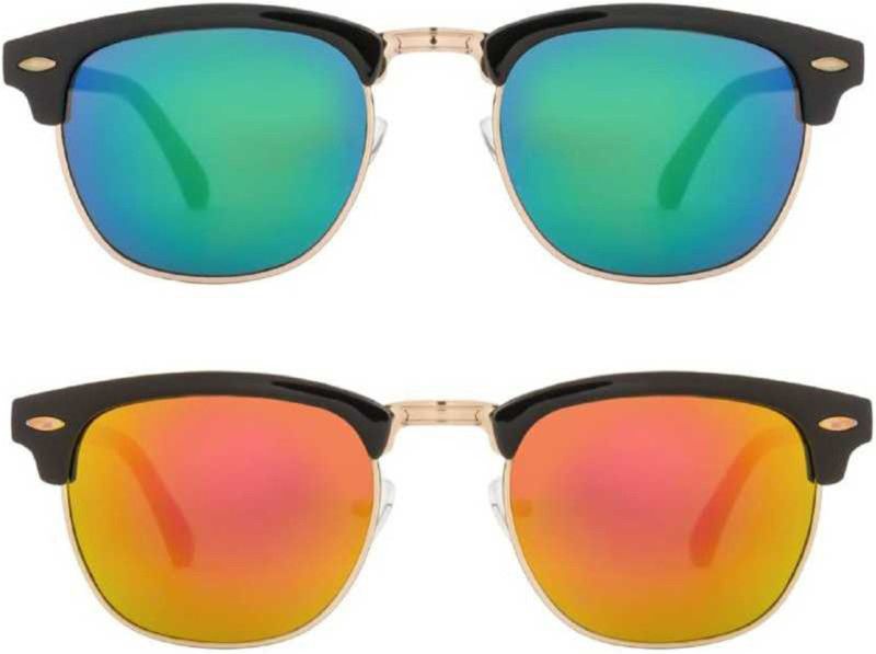 UV Protection, Gradient Clubmaster Sunglasses (50)  (For Men & Women, Multicolor)