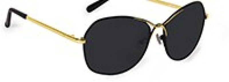 UV Protection Aviator Sunglasses (57)  (For Women, Black)