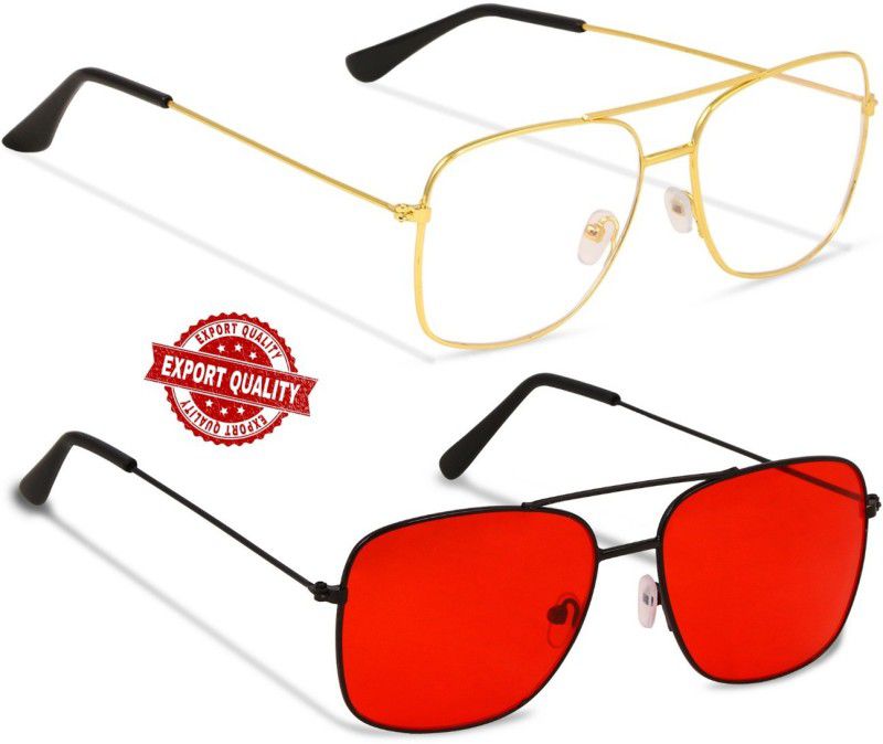 Rectangular Sunglasses  (For Boys & Girls, Red)
