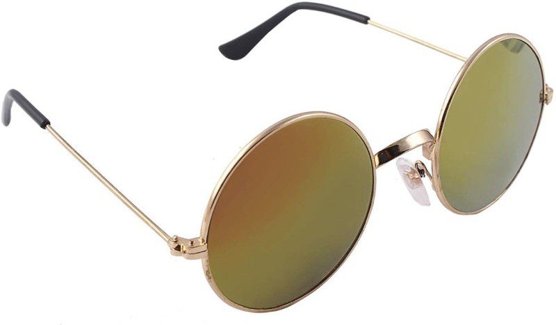 UV Protection Round Sunglasses (50)  (For Boys & Girls, Golden)