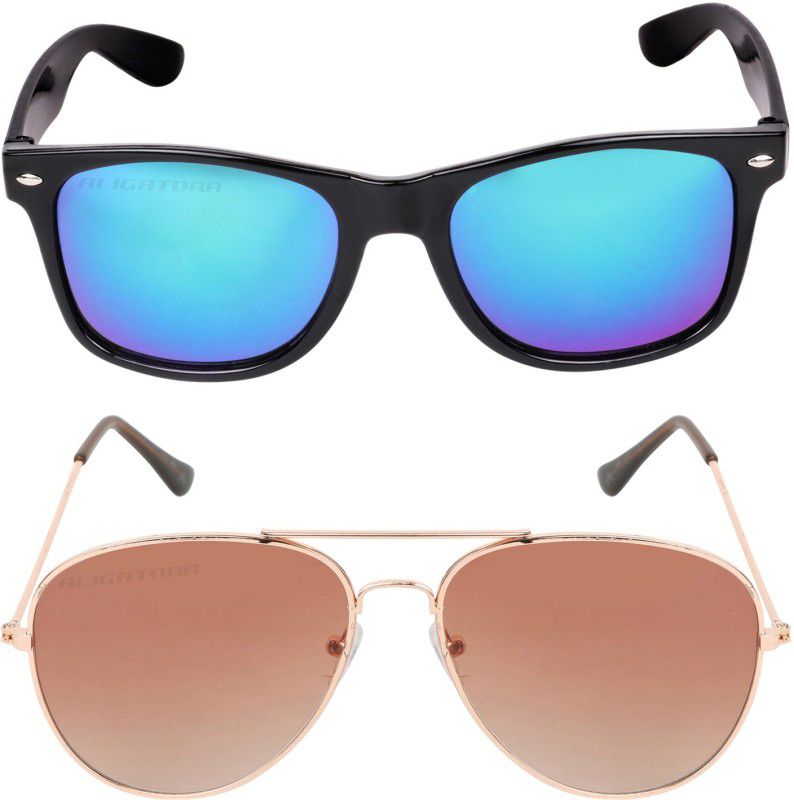 UV Protection Wayfarer Sunglasses (58)  (For Men & Women, Blue, Brown)