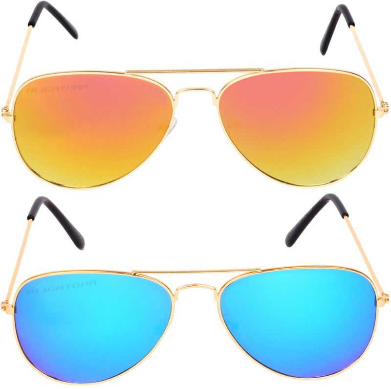 UV Protection Wayfarer Sunglasses (58)  (For Men & Women, Yellow, Blue)