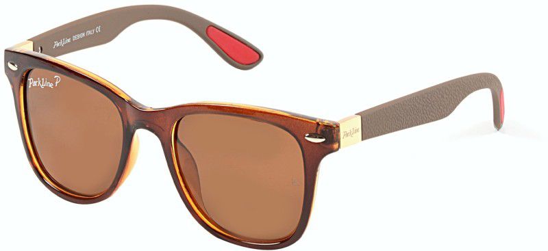 UV Protection, Polarized Wayfarer Sunglasses (56)  (For Men, Brown)