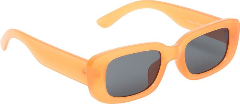 Riding Glasses, UV Protection Rectangular Sunglasses (42)  (For Men & Women, Black)