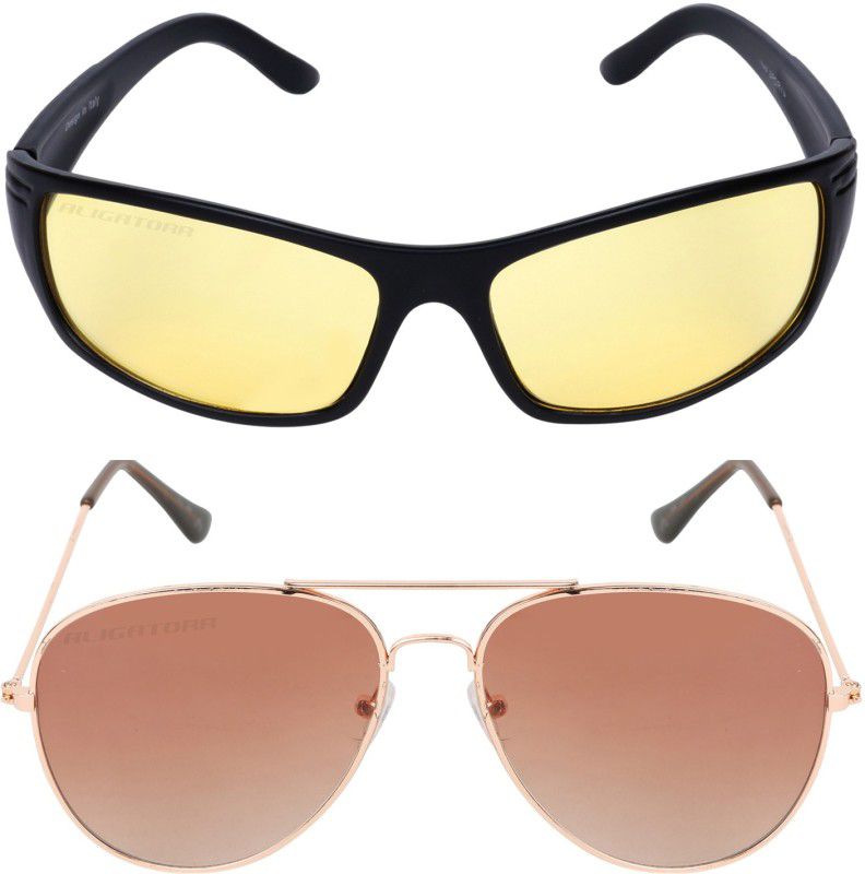 UV Protection Wayfarer Sunglasses (58)  (For Men & Women, Yellow, Brown)