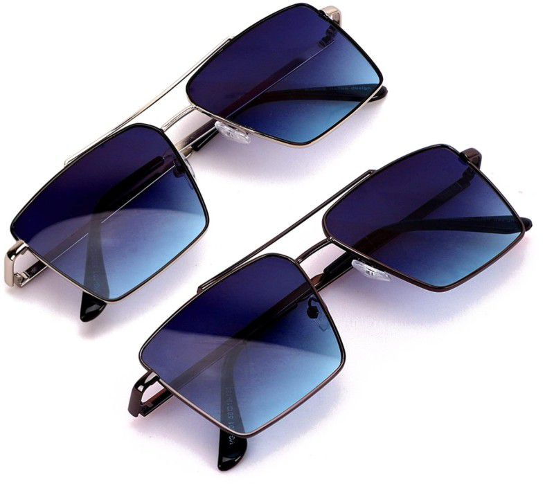 Retro Square Sunglasses  (For Boys & Girls, Blue, Blue)