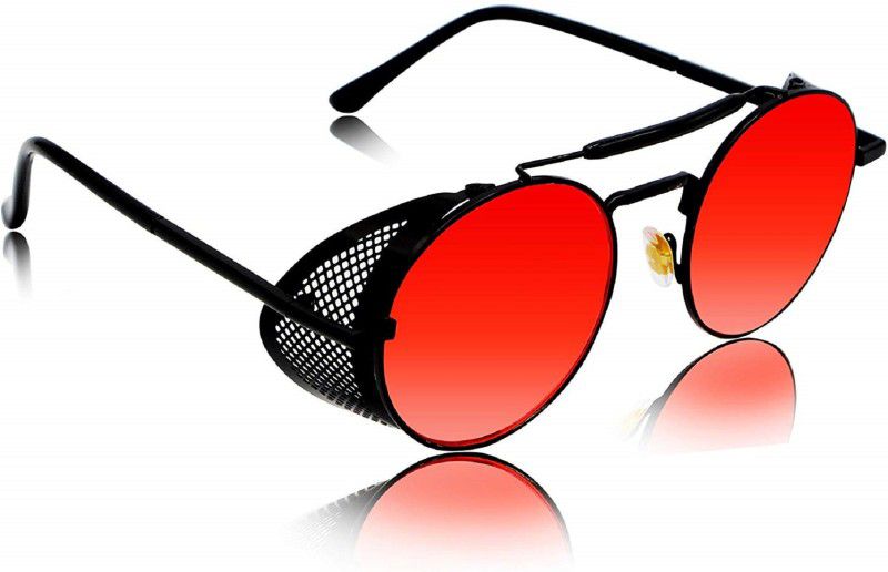 UV Protection, Night Vision Round Sunglasses (Free Size)  (For Men & Women, Red)